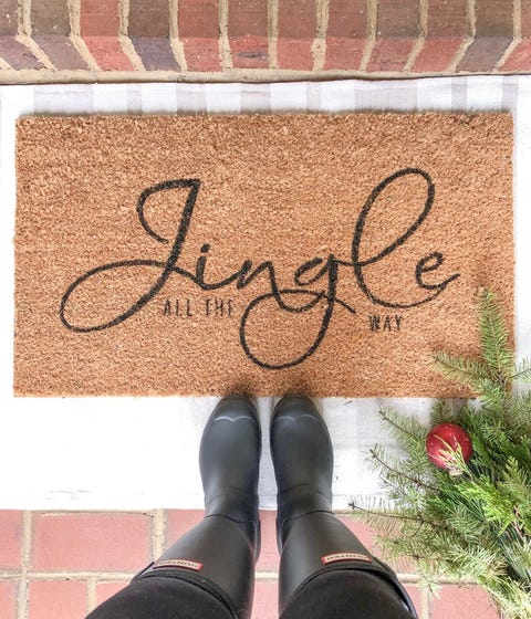 diy outdoor christmas decorations doormat