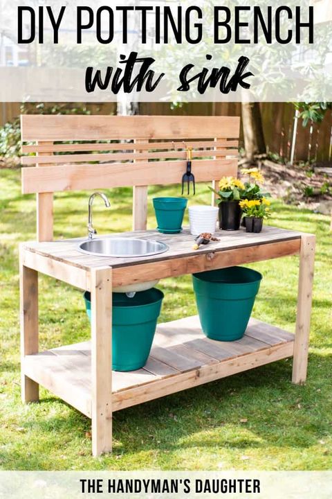15 Diy Potting Bench Plans How To, Outdoor Plant Bench