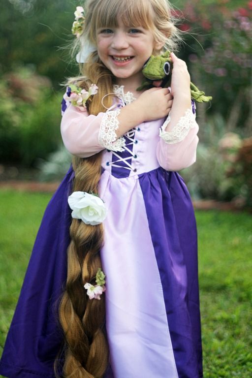 Kids Girls Princess Fairytale Dress Up Belle Cinderella Aurora Rapunzel Costume 