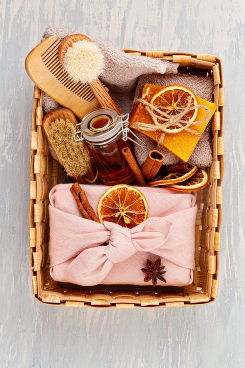handmade natural organic soap, dry shampoo, spa, beauty skincare gift package concept small business, ethical shopping idea presents packed in plastic free, craft gift boxes zero waste lifestyle