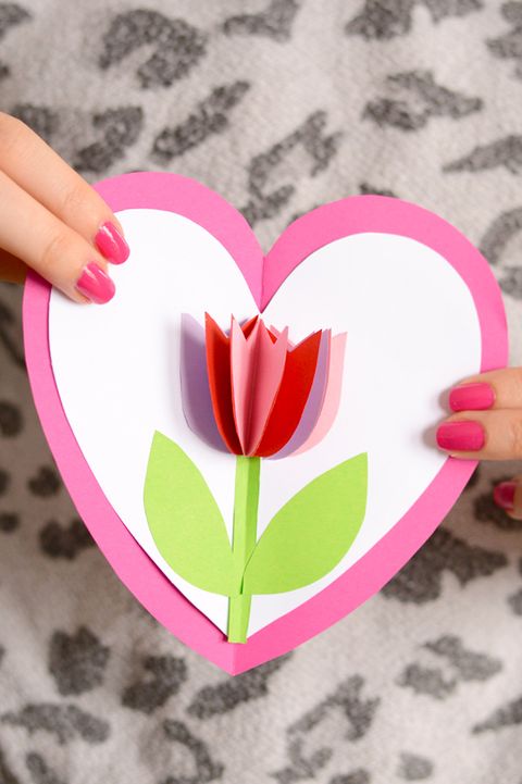 diy valentines day card pop up tulip