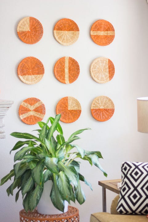 DIY Wall Decor Ideas - Painted Baskets