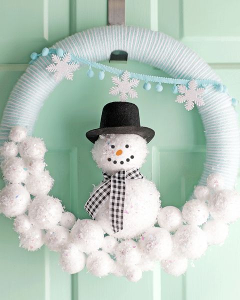 diy snowman winter christmas wreath