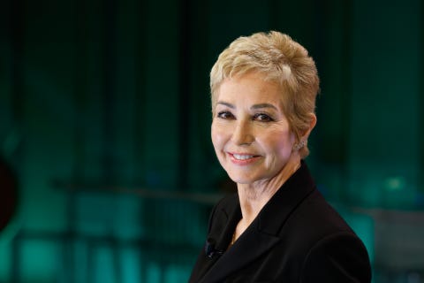 portrait of journalist ana rosa quintana on the occasion of her return to her tv show ar in madrid on monday, 10 october 2022