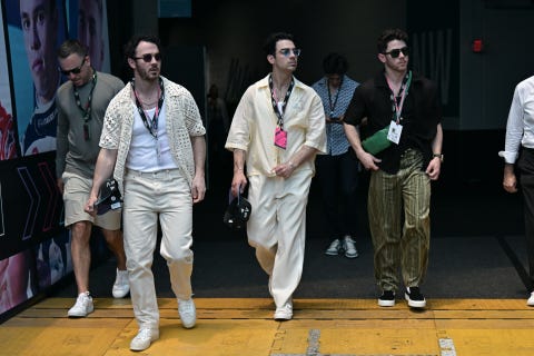 the jonas brothers at the grand prix miami