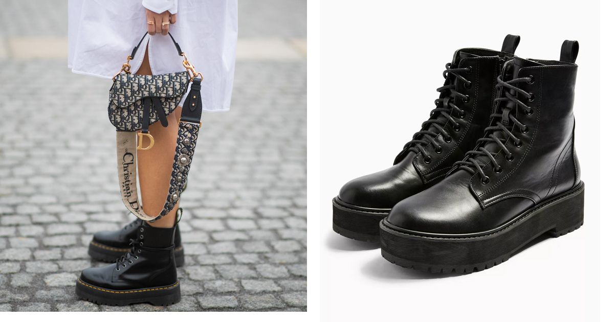 black dr marten style boots