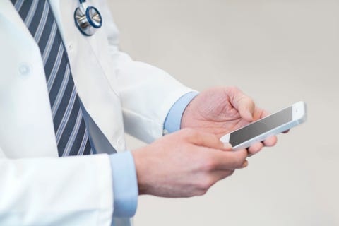 Doctor using smartphone