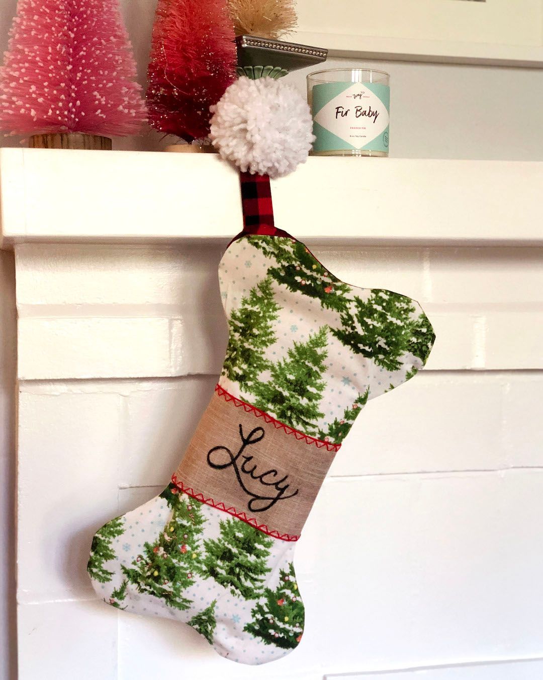 Personalized Old Fashioned Christmas Stockings Vinyl Pet Stockings too! 