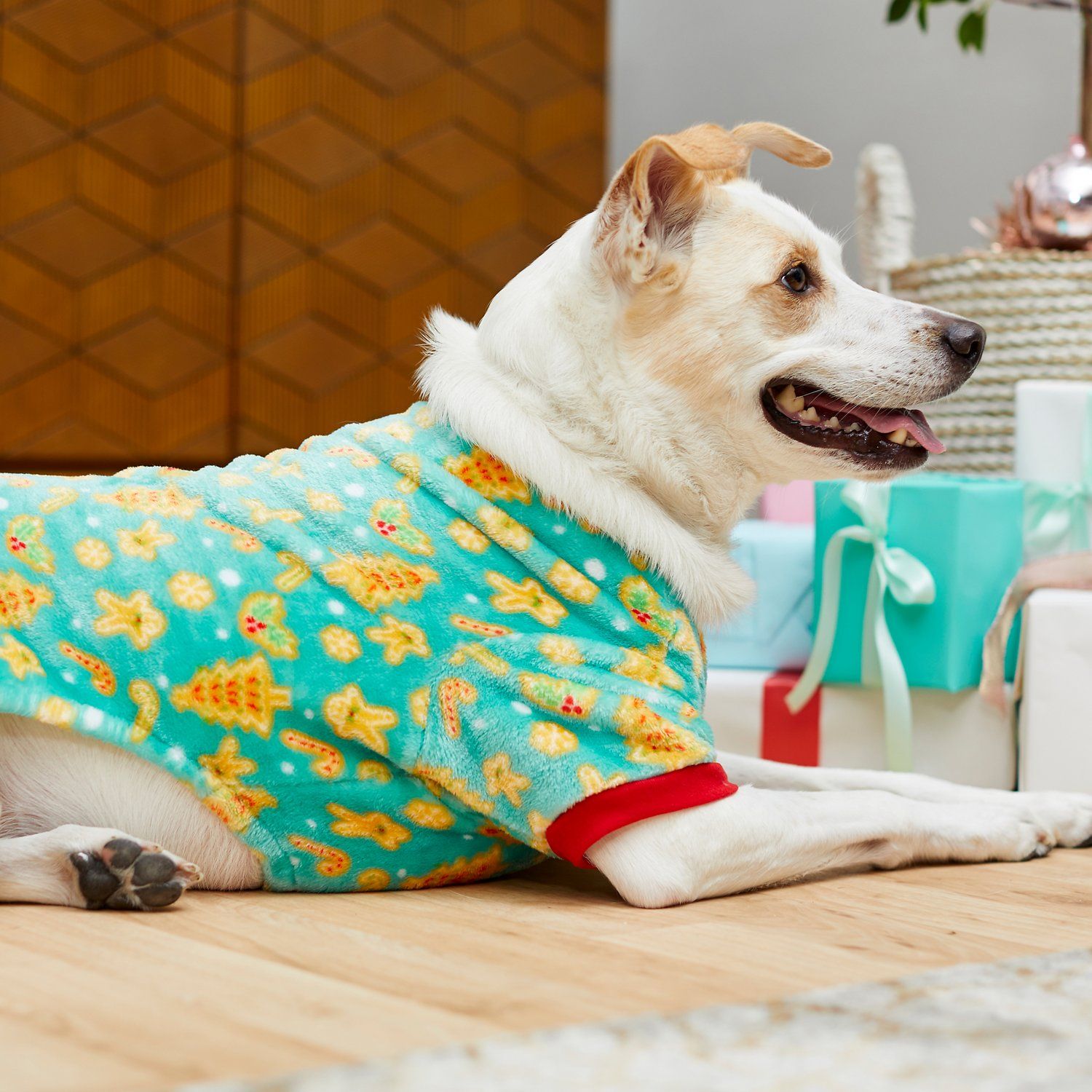 Santas Lil Helper Dog Pet Christmas Embroidered Cotton Pajamas All Sizes 