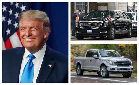 дональд трамп и кадиллак зверь и форд f 150 2020 года