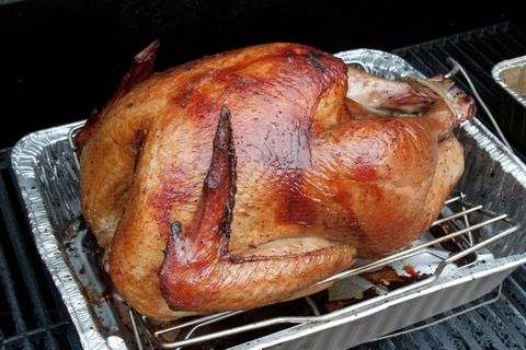 turkey being smoked