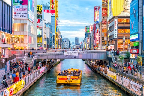 dotonbori shopping street in osaka, japan