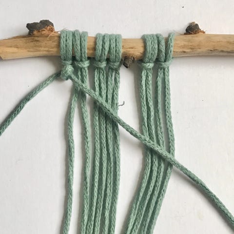 macrame dobbelt half hitch knude