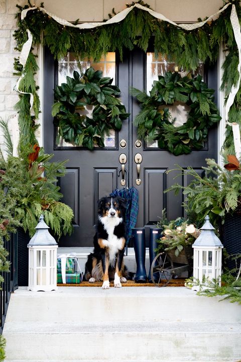 double wreath christmas door decorations