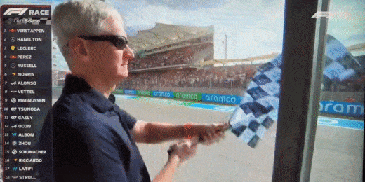 Tim Cook Technically Waved the Checkered Flag at the USGP