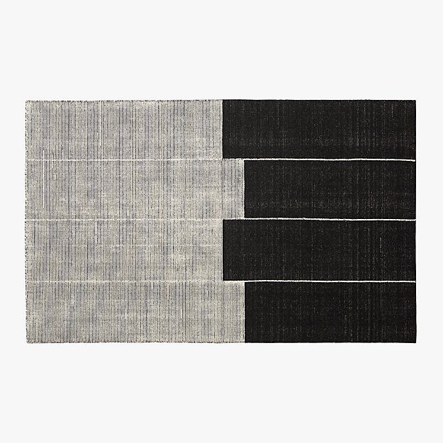 New Modern Rug 190x280cm Woven Backed Black White Great Quality Squares Design 