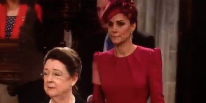 Kate Middleton's Mulberry Pink Dress Perfectly Complements Meghan Markle's Chic Navy Wedding Look