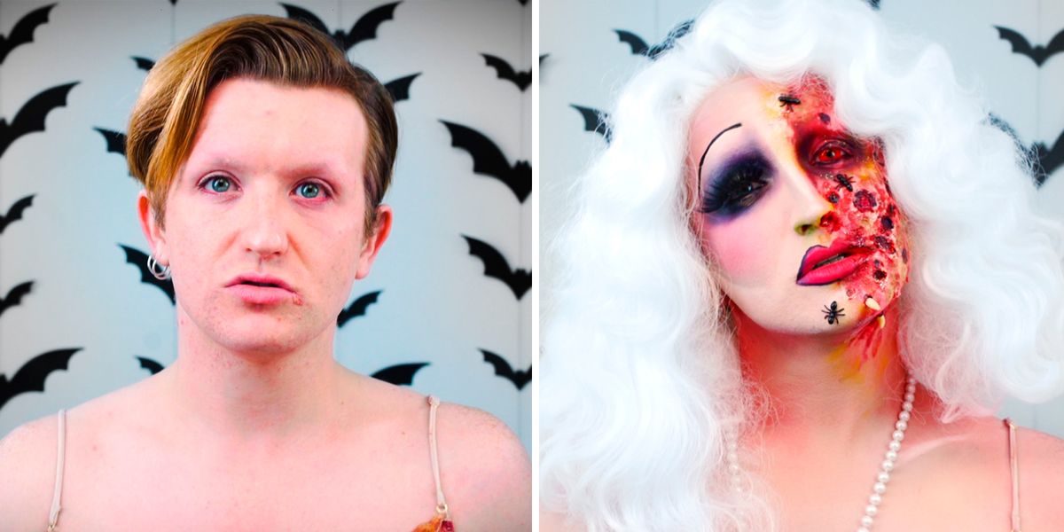 Watch This Drag Queen S Halloween Makeup Transformation