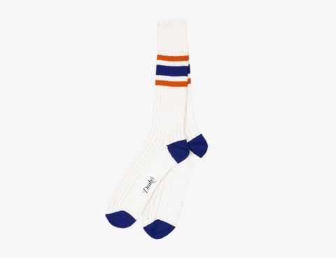 drake ecru striped sports socks