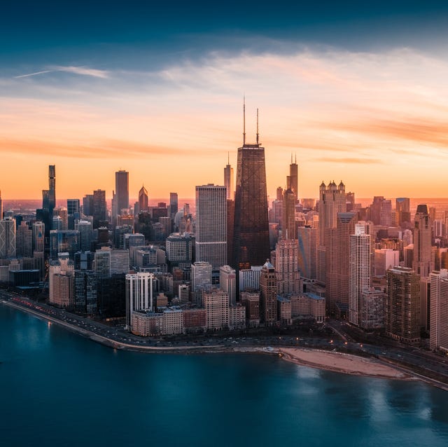 Dramatic Sunset - Downtown Chicago dramatic sunset in downtown chicago