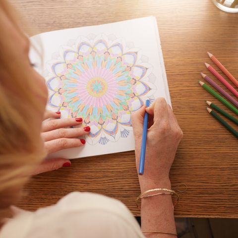 drawing in adult coloring book