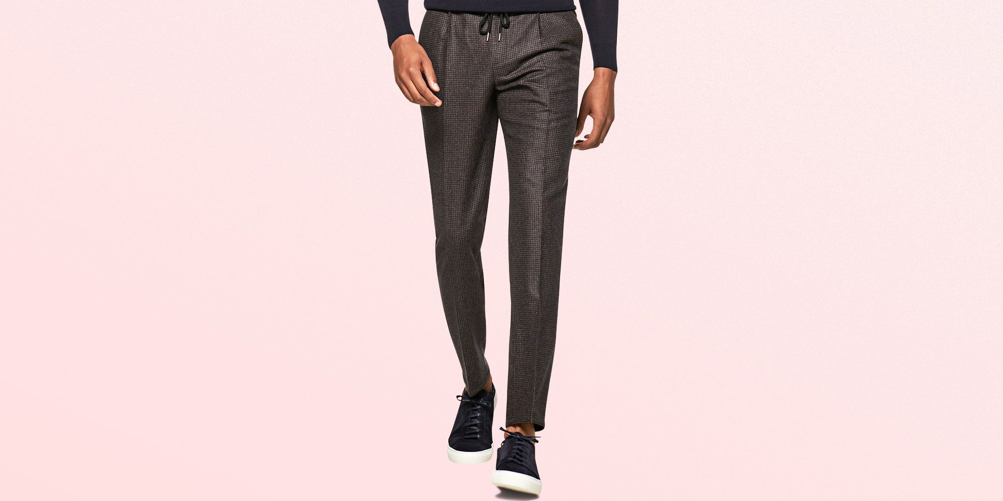 Wellington Jersey Pants check pattern business style Fashion Trousers Jersey Pants 