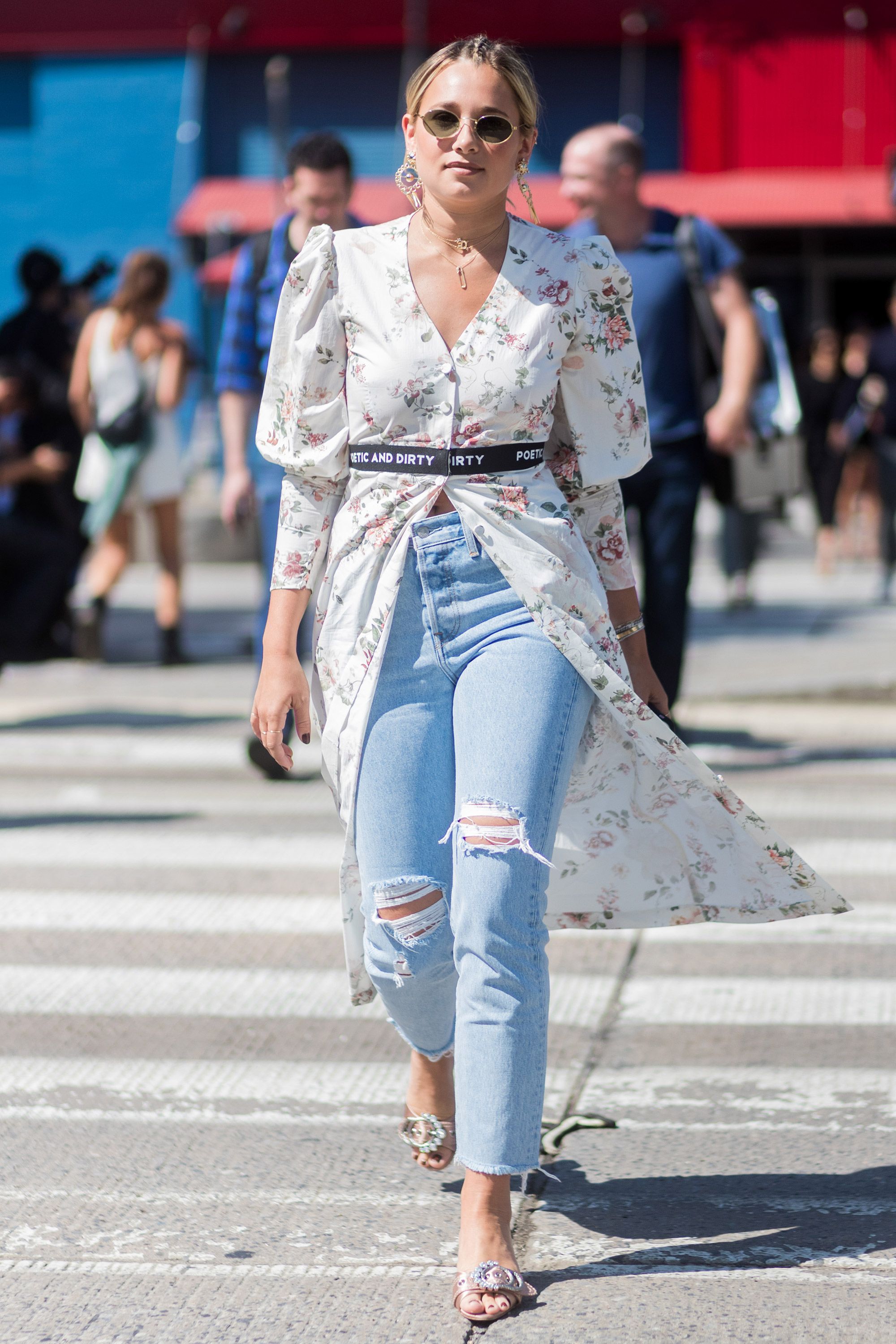 short frock top with jeans