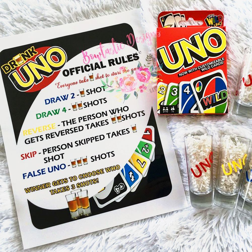 UNO DRINKING GAME ✅ PARTY FUN✅ DRUNK UNO✅CARD GAME✅FAST DELIVERY ✅ NO GLASSES✅ 