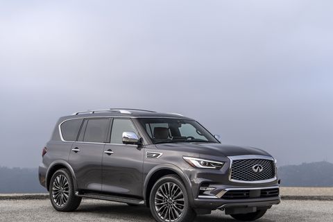 infiniti qx80 with a cloudy backdrop