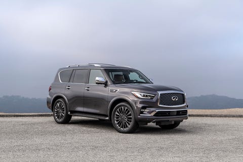 infiniti qx80 with a cloudy backdrop