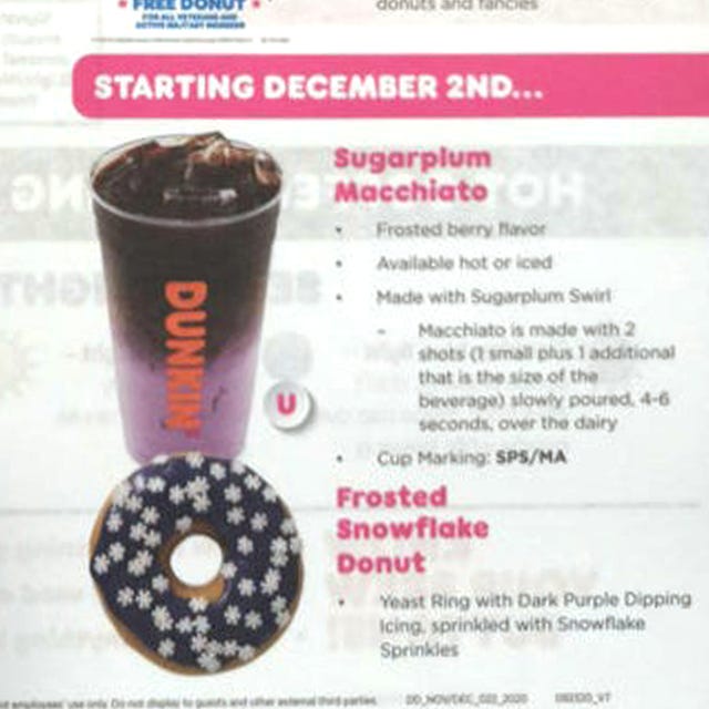 Dunkin’ Is Releasing a New Sugarplum Macchiato That Will Be Dancing in