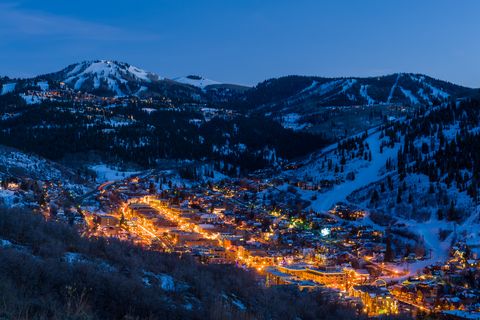 Dusk View of Park City Glowing