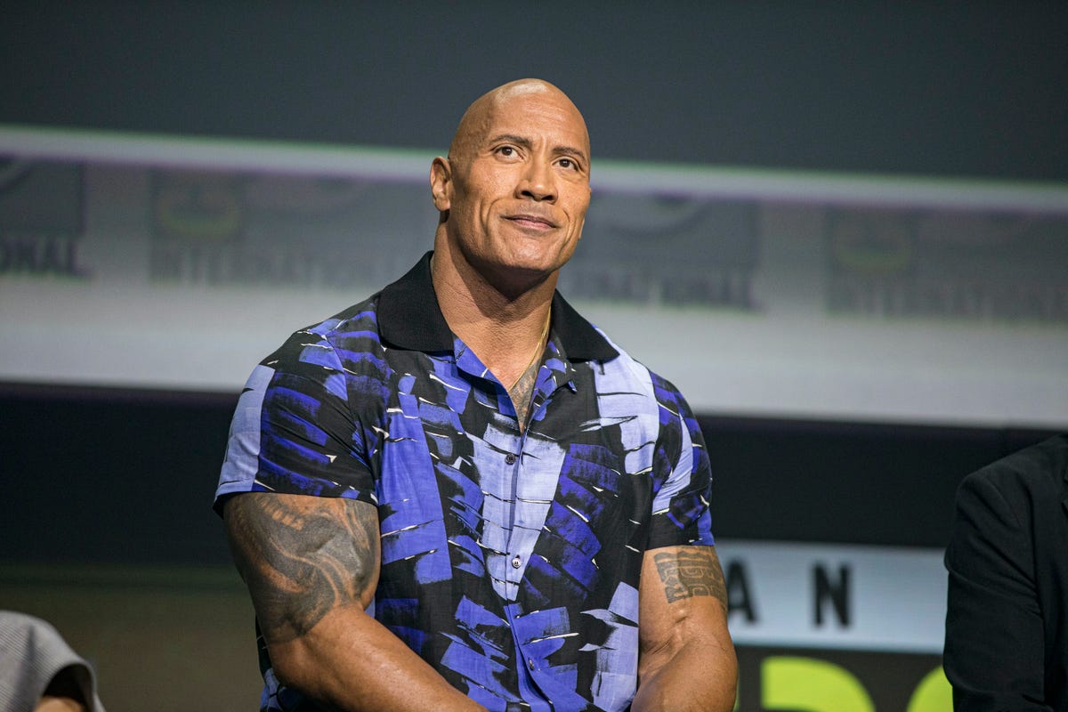Dwayne Johnson shares an image, with JK Simmons, from his new Christmas movie
