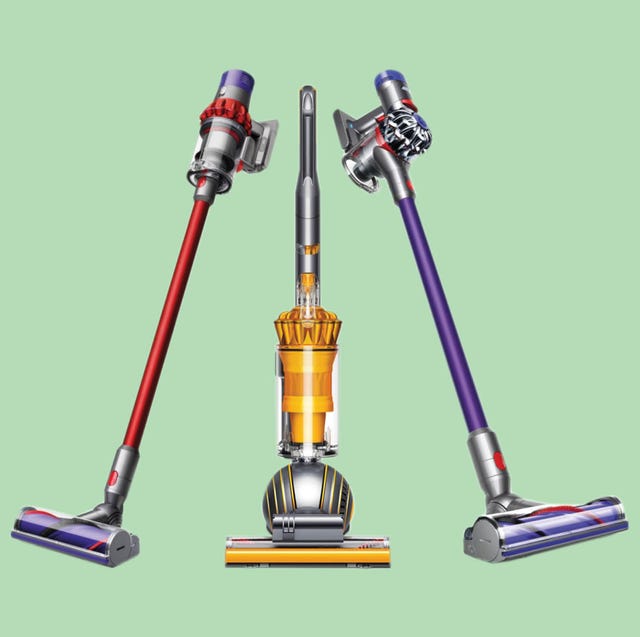 dyson vacuums with green background