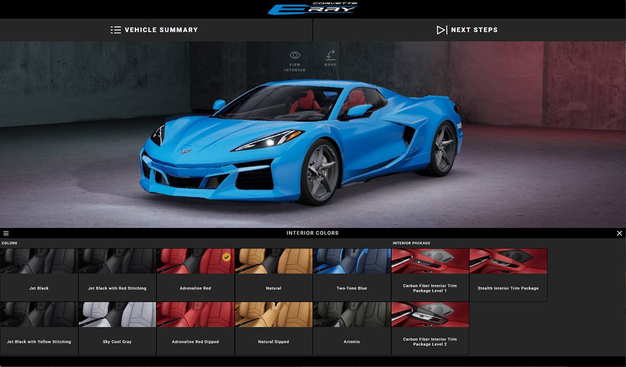 2024 Corvette E-Ray Hybrid Leaked in Configurator Tool