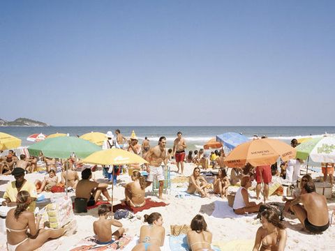 People on beach, Beach, Sun tanning, Vacation, Spring break, Tourism, Summer, Fun, Crowd, Sky, 