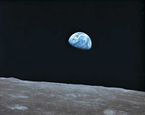 Earth and lunar landscape