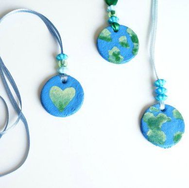 earth necklaces made of salt dough