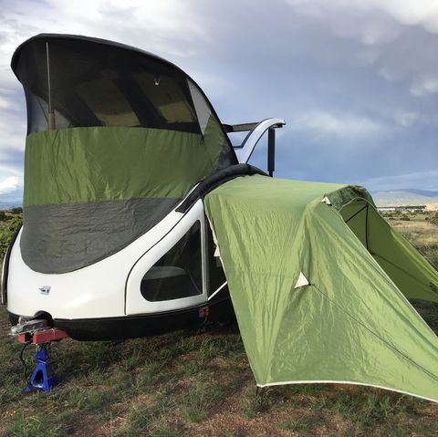Tent, Camping, Vehicle, Grass, Plant, Experimental aircraft, Shade, 