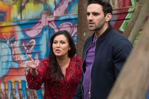 Kat Moon and Kush Kazemi argue with Martin and Stacey in EastEnders Kat Moon and Kush Kazemi argue with Martin and Stacey in EastEnders