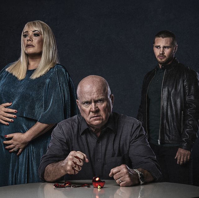 Sharon Mitchell, Phil Mitchell and Keanu Taylor in EastEnders