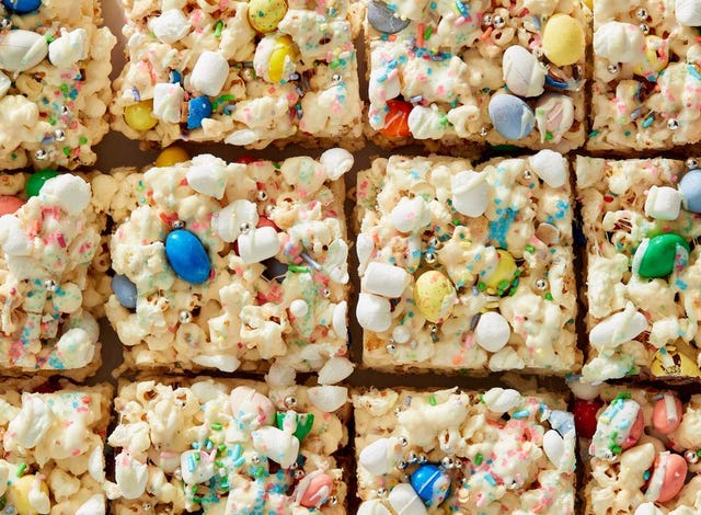Easter Bunny Popcorn Bars - Delish.com easter bunny popcorn bars with marshmallow sprinkles cadbury egg