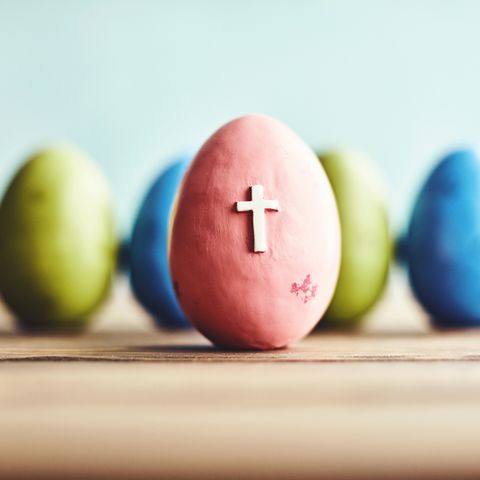 easter captions egg with cross