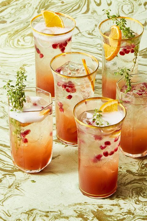 mothers day cocktaisl pomegranate thyme spritz