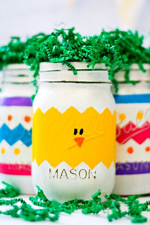 Easter Crafts Peeps Mason Jar DIY with Kids