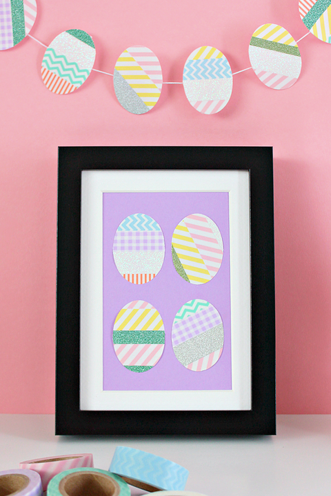 Manualidades de Pascua Decoración de huevos con Washi Tape Bricolaje fácil para niños