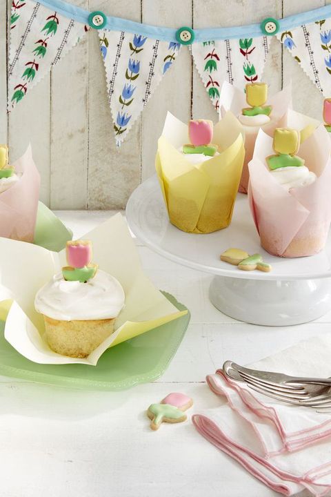 easter cupcake decorations tulips