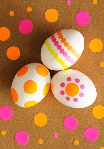 easter egg designs made from office supplies