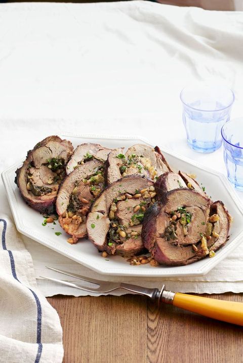 easter food ideas spinach pine nut lamb