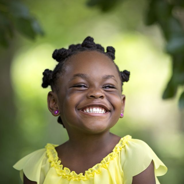 little girl with bantu knots as a easter hairstyles for kids